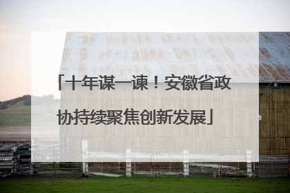 十年谋一谏！安徽省政协持续聚焦创新发展