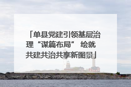 单县党建引领基层治理“谋篇布局” 绘就共建共治共享新图景