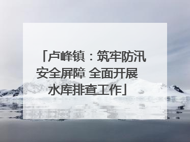 卢峰镇：筑牢防汛安全屏障 全面开展水库排查工作