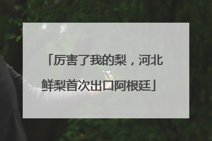 厉害了我的梨，河北鲜梨首次出口阿根廷
