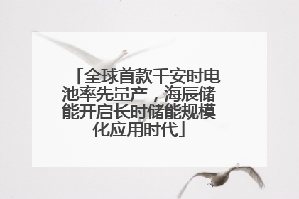 全球首款千安时电池率先量产，海辰储能开启长时储能规模化应用时代