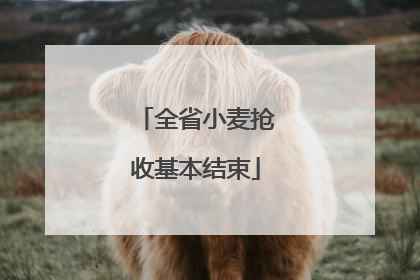 全省小麦抢收基本结束