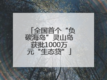 全国首个“负碳海岛”灵山岛获批1000万元“生态贷”