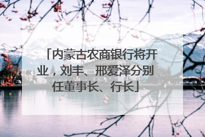 内蒙古农商银行将开业，刘丰、邢爱泽分别任董事长、行长