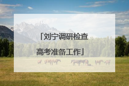 刘宁调研检查高考准备工作