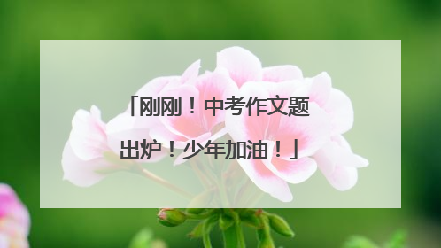 刚刚！中考作文题出炉！少年加油！