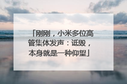刚刚，小米多位高管集体发声：诋毁，本身就是一种仰望