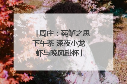 周庄：莼鲈之思下午茶 深夜小龙虾与晚风碰杯