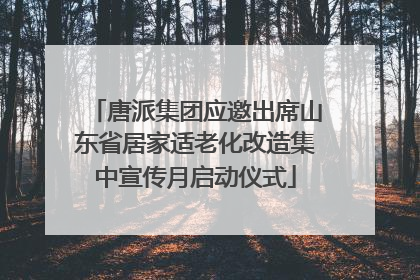 唐派集团应邀出席山东省居家适老化改造集中宣传月启动仪式