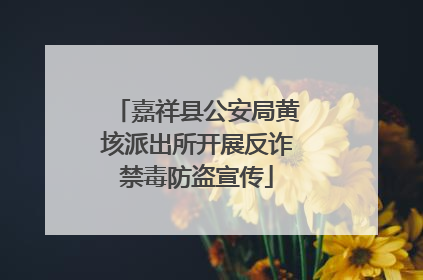 嘉祥县公安局黄垓派出所开展反诈禁毒防盗宣传