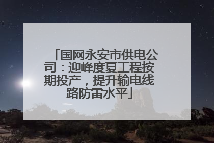 国网永安市供电公司：迎峰度夏工程按期投产，提升输电线路防雷水平