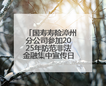 国寿寿险漳州分公司参加2025年防范非法金融集中宣传日活动