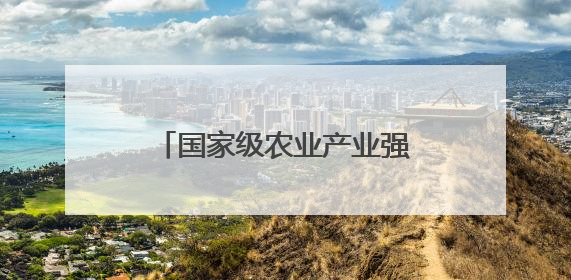国家级农业产业强镇，这个镇上榜！