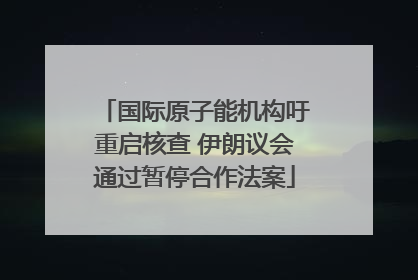 国际原子能机构吁重启核查 伊朗议会通过暂停合作法案