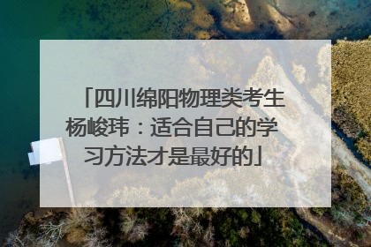 四川绵阳物理类考生杨峻玮：适合自己的学习方法才是最好的