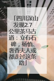 四川深山发现2.7公里茶马古道：立有石碑，杨慎、奢香夫人或都走过这条路