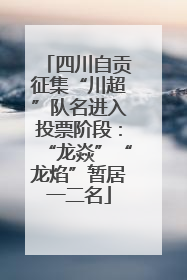 四川自贡征集“川超”队名进入投票阶段：“龙焱”“龙焰”暂居一二名