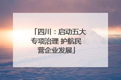 四川：启动五大专项治理 护航民营企业发展