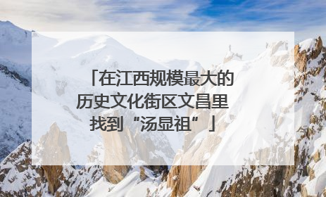 在江西规模最大的历史文化街区文昌里找到“汤显祖”