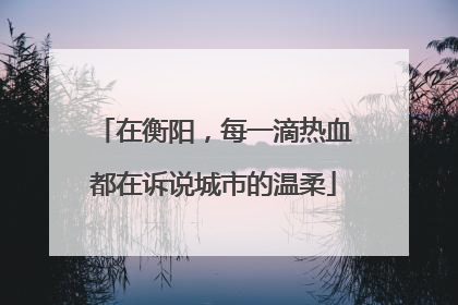 在衡阳，每一滴热血都在诉说城市的温柔