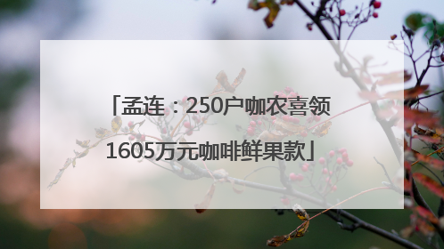 孟连：250户咖农喜领1605万元咖啡鲜果款