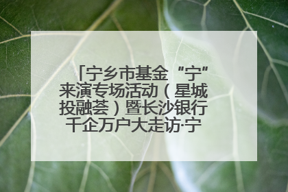宁乡市基金“宁”来演专场活动（星城投融荟）暨长沙银行千企万户大走访·宁乡专场活动举行
