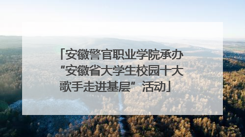 安徽警官职业学院承办“安徽省大学生校园十大歌手走进基层”活动