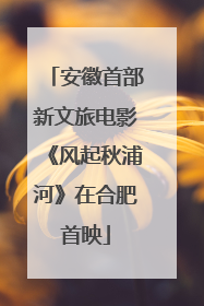 安徽首部新文旅电影《风起秋浦河》在合肥首映