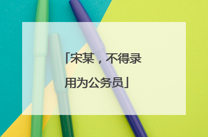 宋某，不得录用为公务员