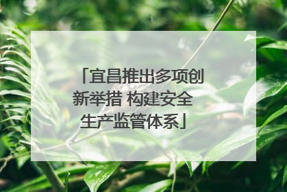 宜昌推出多项创新举措 构建安全生产监管体系