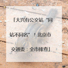 大兴有公交站“同站不同名”！北京市交通委：全市排查