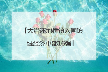 大冶还地桥镇入围镇域经济中部16强
