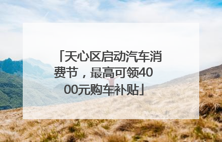 天心区启动汽车消费节，最高可领4000元购车补贴