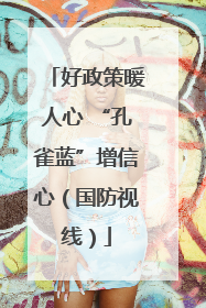 好政策暖人心 “孔雀蓝”增信心（国防视线）