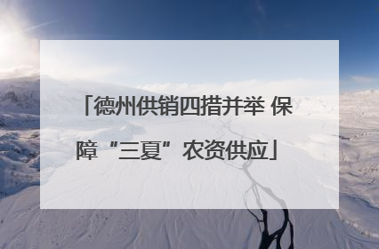 德州供销四措并举 保障“三夏”农资供应