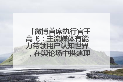 微博首席执行官王高飞：主流媒体有能力带领用户认知世界，在舆论场中搭建理性的讨论空间