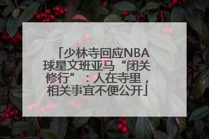 少林寺回应NBA球星文班亚马“闭关修行”：人在寺里，相关事宜不便公开