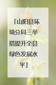 山阳县环境分局三举措提升全县绿色发展水平