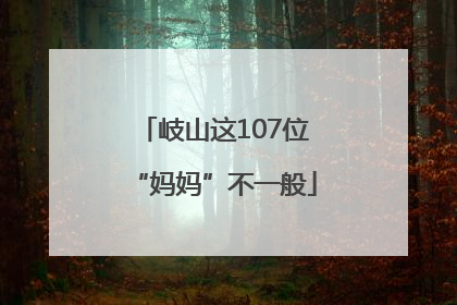 岐山这107位“妈妈”不一般