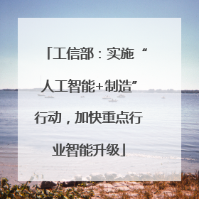 工信部：实施“人工智能+制造”行动，加快重点行业智能升级