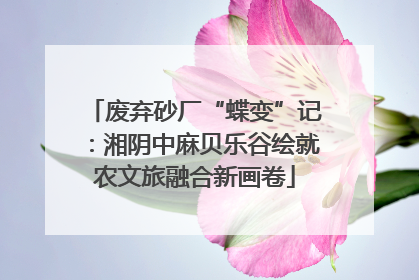 废弃砂厂“蝶变”记：湘阴中麻贝乐谷绘就农文旅融合新画卷
