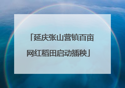 延庆张山营镇百亩网红稻田启动插秧