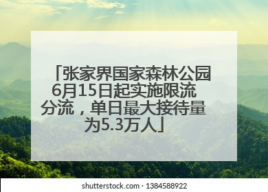 张家界国家森林公园6月15日起实施限流分流，单日最大接待量为5.3万人