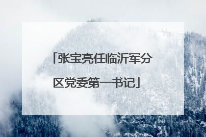 张宝亮任临沂军分区党委第一书记