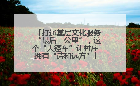打通基层文化服务“最后一公里”，这个“大篷车”让村庄拥有“诗和远方”