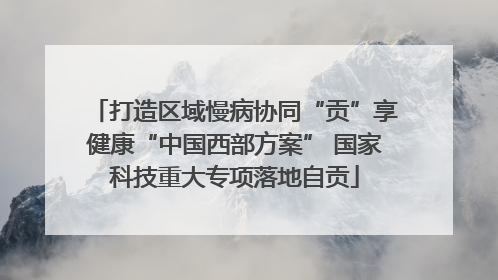 打造区域慢病协同“贡”享健康“中国西部方案” 国家科技重大专项落地自贡