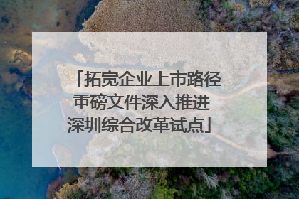 拓宽企业上市路径 重磅文件深入推进深圳综合改革试点