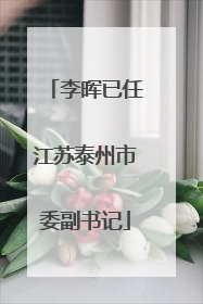 李晖已任江苏泰州市委副书记