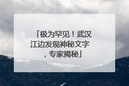极为罕见！武汉江边发现神秘文字，专家揭秘