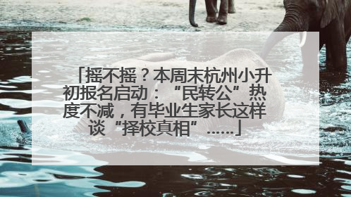 摇不摇？本周末杭州小升初报名启动：“民转公”热度不减，有毕业生家长这样谈“择校真相”……